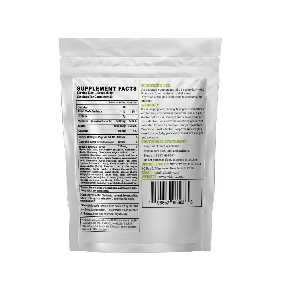 Vitinity - Vente Supplément oral/vitamine - Poudre de Collagène Super Aliment (AMLA)1