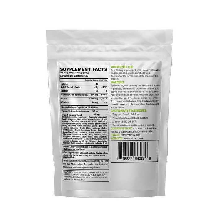 Vitinity - Vente Supplément oral/vitamine - Poudre de Collagène Super Aliment (AMLA)1