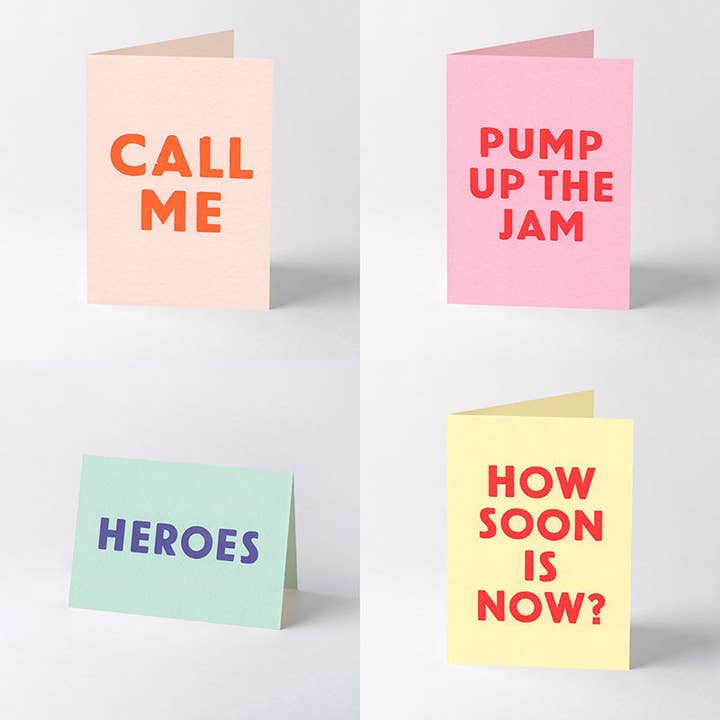 Song title letterpress greeting cards for wholesale by Typoretum
