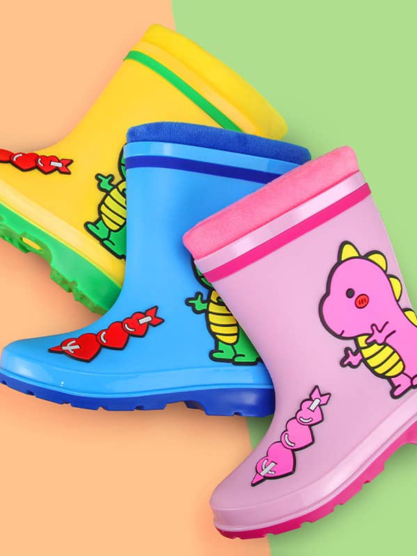 Cartoon Big Dinosaur Children Rain Boots for wholesale by Suzie Q USA