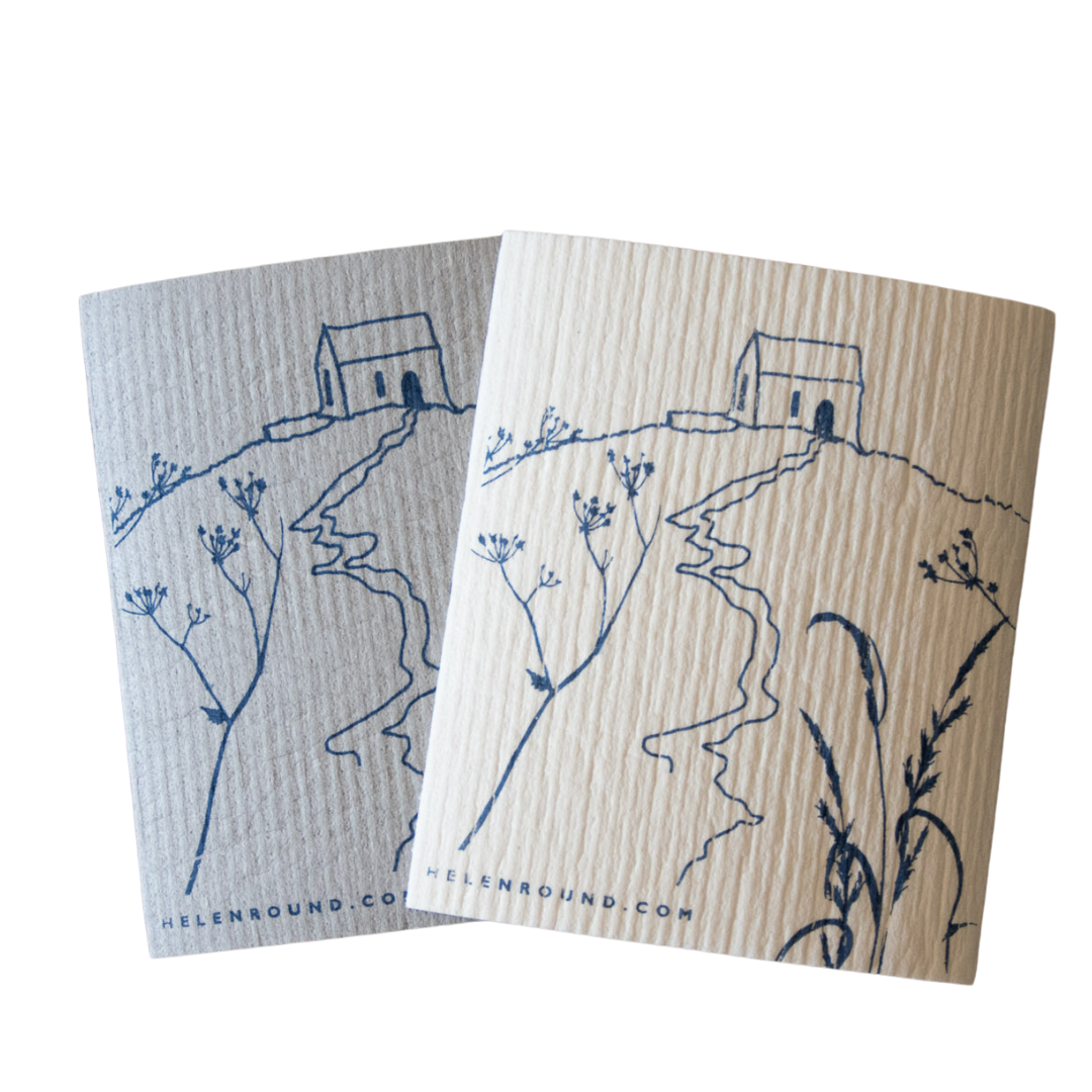Helen Round - hand printed linen and bamboo wellness – wholesale Dishcloth – Plastic Free, Kitchen Cloths, Swedish Cloths - Bundle Of 5 4