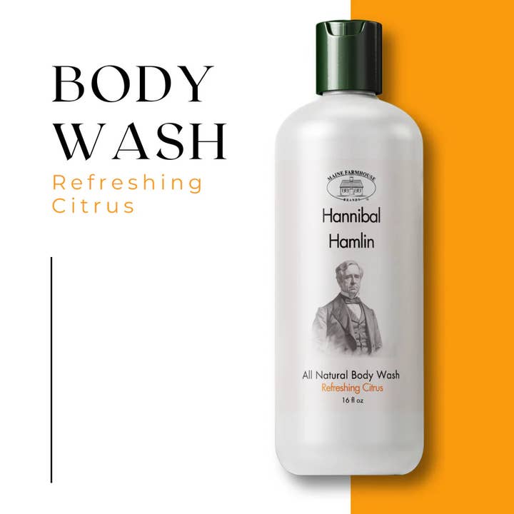 Hannibal Hamlin | Refreshing Citrus | Body Wash for wholesale by Maine Farmhouse Brands