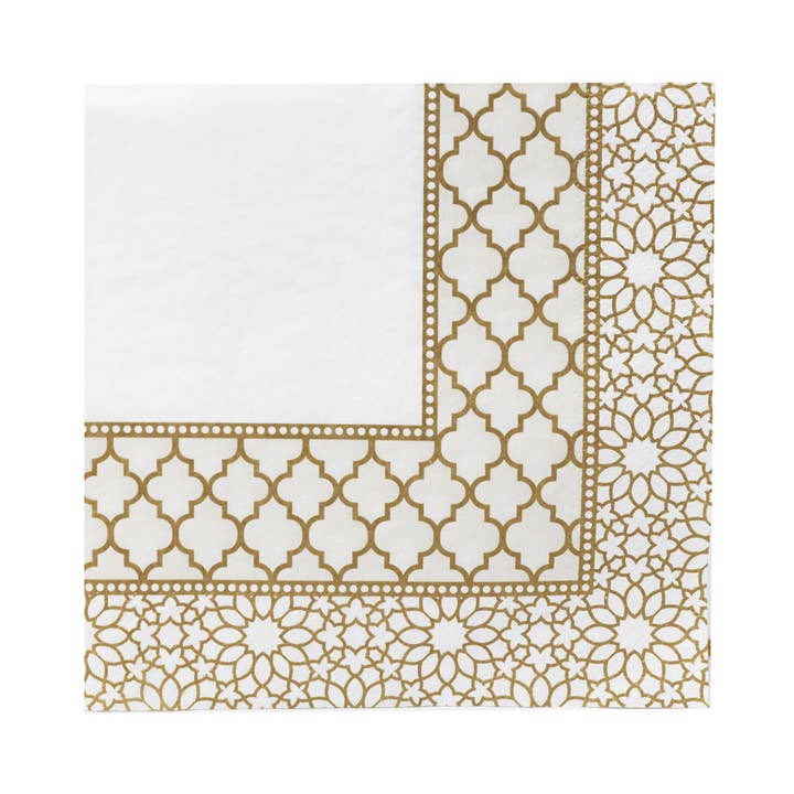 Talking Tables USA - Wholesale Disposable Napkin - Mosaic Gold Party Napkins | 20 Pack | Christmas Napkins |