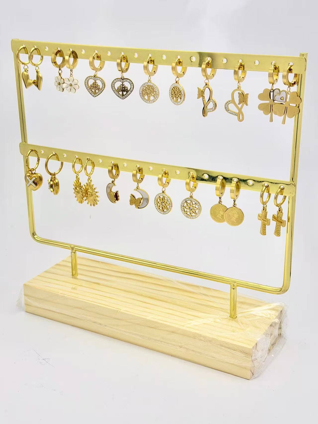 COSMOS - Wholesale Dangle Earrings - Set of 12 Pairs of Steel Earrings on Display1