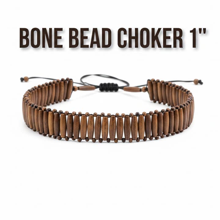 Bone Bead Chocker 1” Wide for wholesale by FOREIGN BAZAAR