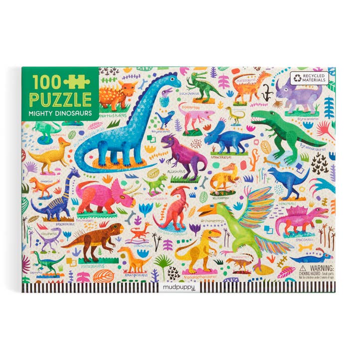 Chronicle Books - Wholesale Puzzle - Kids - Mighty Dinosaurs 100 Piece Puzzle1