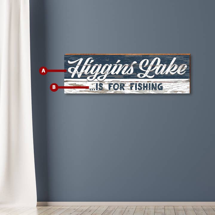 Mill Wood Art - Vente Pancarte - Panneau rustique personnalisable Lake Blue | Impression murale sur bois véritable1