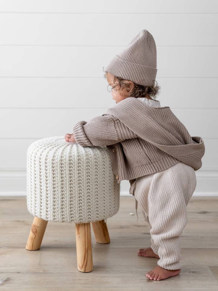 Yooushi - Wholesale Cardigan - Baby - Chocolate Chip Hooded Knit Cardigan0