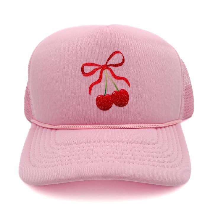 Glittery Cherry Children's Trucker Hat for wholesale by Sage & Soil