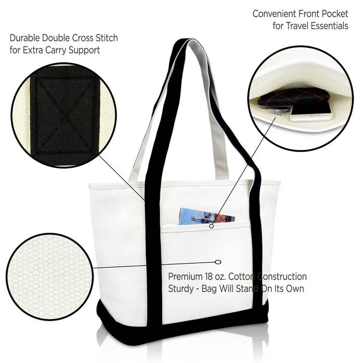 Dalix - Wholesale Tote Bag - Women's - DALIX Daily Shoulder Tote Bag Premium Cotton