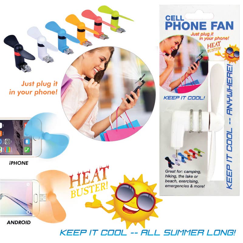 Deluxe Import Trading - Wholesale Draagbare elektrische ventilator - 2-in-1 ventilator voor mobiele telefoons0