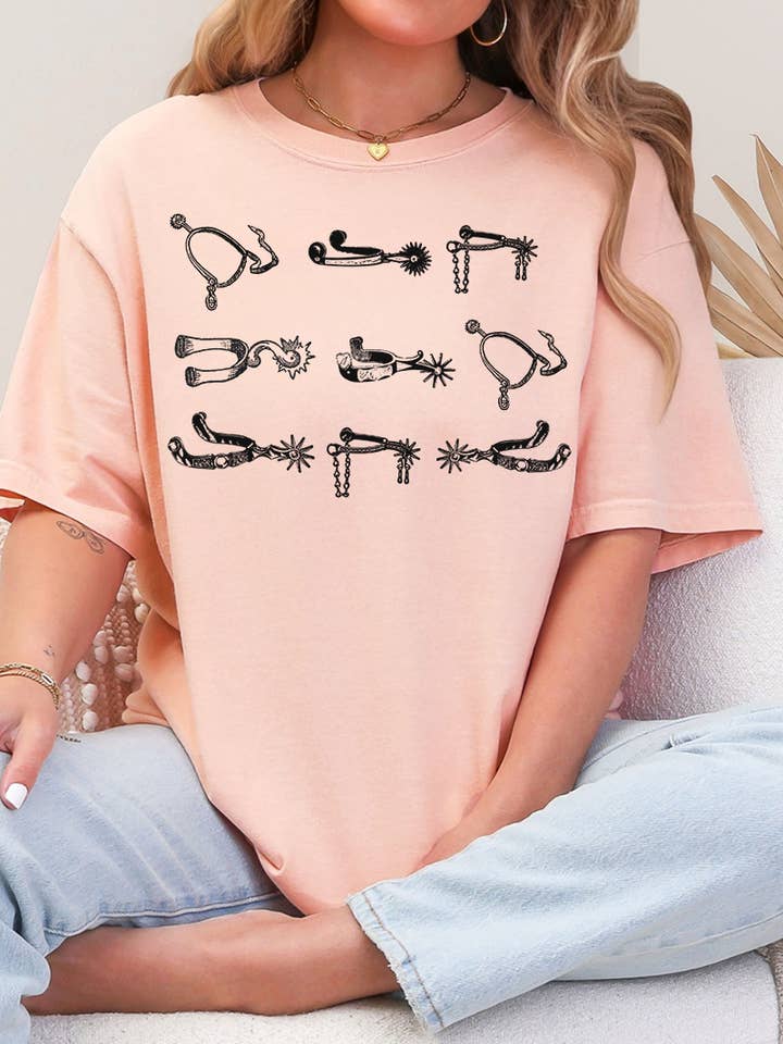 Wholesale Accessory Market - Wholesale Screen Printed T-Shirt - Women's - Boot Spurs Comfort Colors Adult Ring-Spun Cotton Tee3