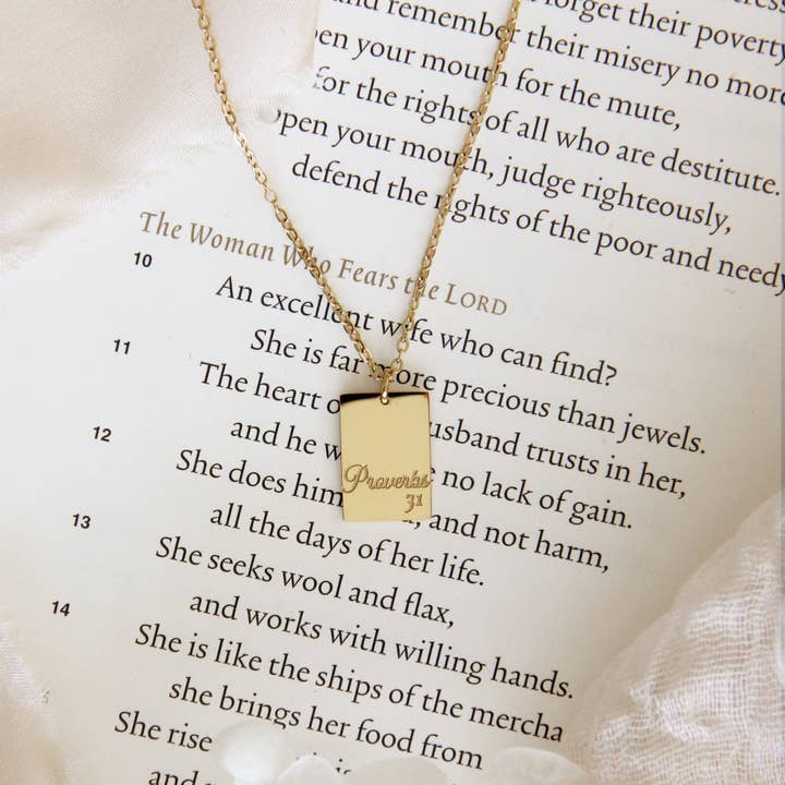 LoveStory Collection - Wholesale Pendant/Charm Necklace - Proverbs 31 Necklace, A Woman Who Fears the Lord
