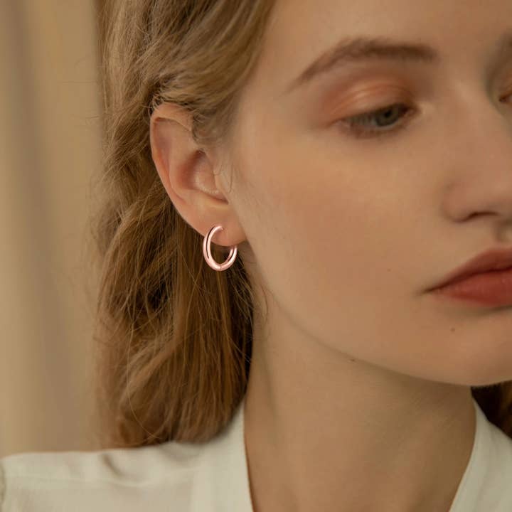 chunky simple everyday hoop earrings for wholesale by Cool and Interesting
