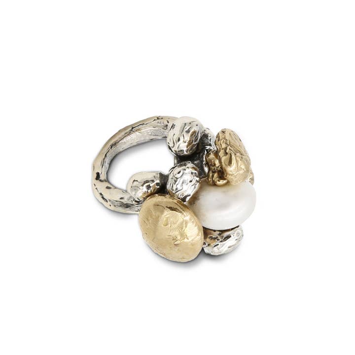 Mandile Gioielli - Wholesale Cocktail/Statement Ring - Silver and bronze ring with semiprecious stone (AR165)2