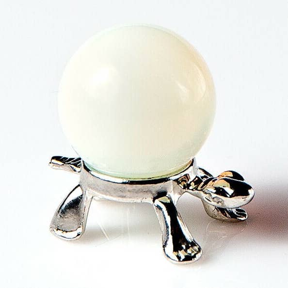 Opalite 20mm Sphere On Silver Turtle Stand for wholesale by Tree of Life Gems