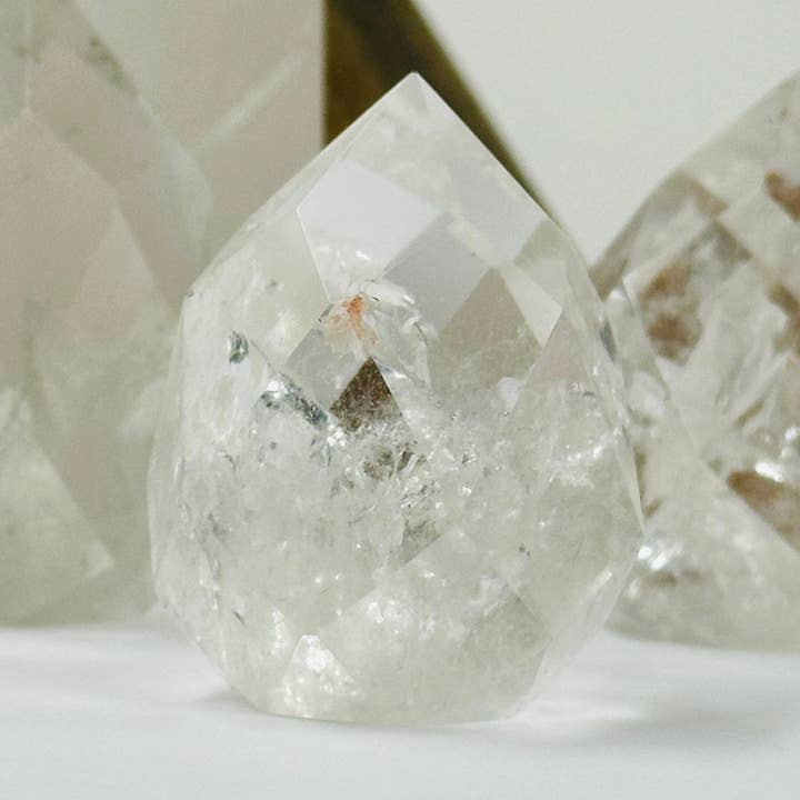 Crystal Quartz Faceted Egg High Ends Stone YOU CHOOSE for wholesale by Rock Paradise