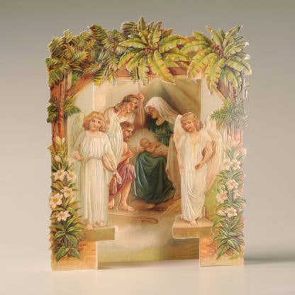 PALM TREES AND ANGELS NATIVITY CARD for wholesale by Mamelok