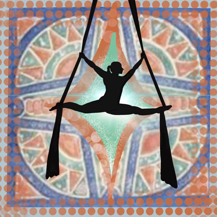 Carte de vœux Sport Aerial Silk Orange SP00104 pour la vente par Sportpostcards