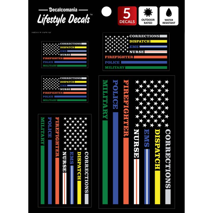 Multi-Color Thin Line Flags Car Sticker Decal for wholesale by Decalcomania