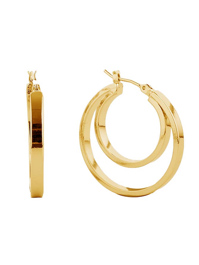 14K Gold/White Gold Dipped Pin Catch Hoop - 2.79cm Diameter for wholesale by Hana