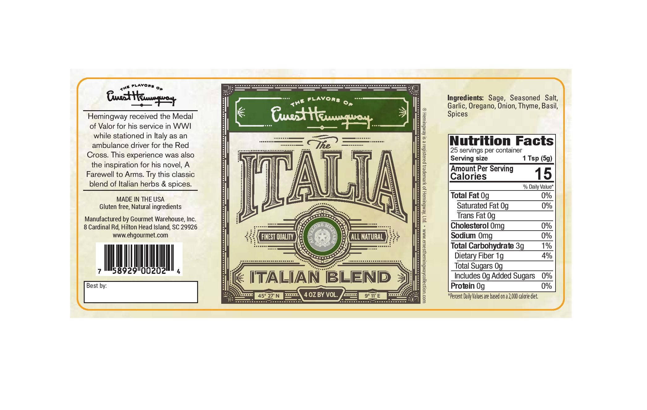 Gourmet Warehouse Brands - Wholesale Dried Spice Mix - Hemingway "The Italia" Seasoning Blend2
