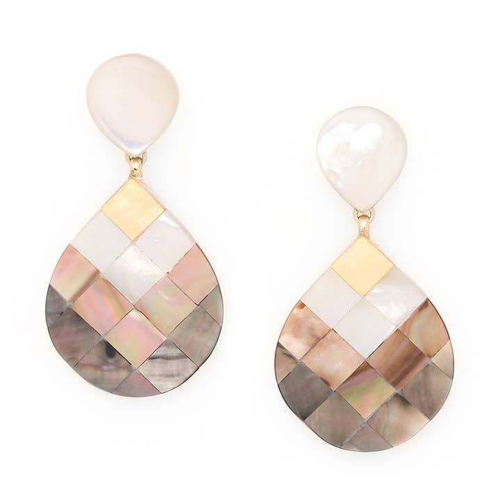 SAN LAZZARO orecchini a perno doppia goccia pendente per la vendita all'ingrosso da parte di Nature Bijoux