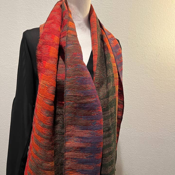 In Style Scarves - Wholesale Wrap - Women's - Reversible Boiled Merino Wool Shawl/Wrap in Morocco Red