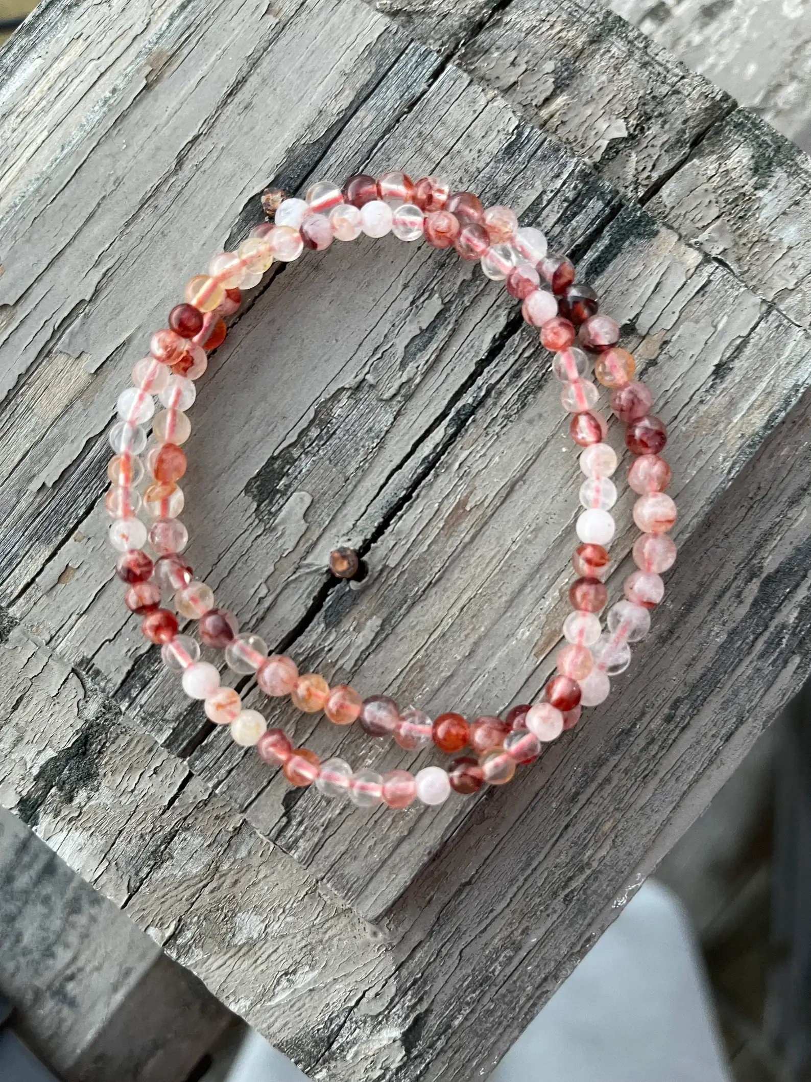 Tumbledshop - Wholesale Beaded bracelet - Hematoid Quartz Crystal Bracelets, 4mm Hematoid Stone Bracel4