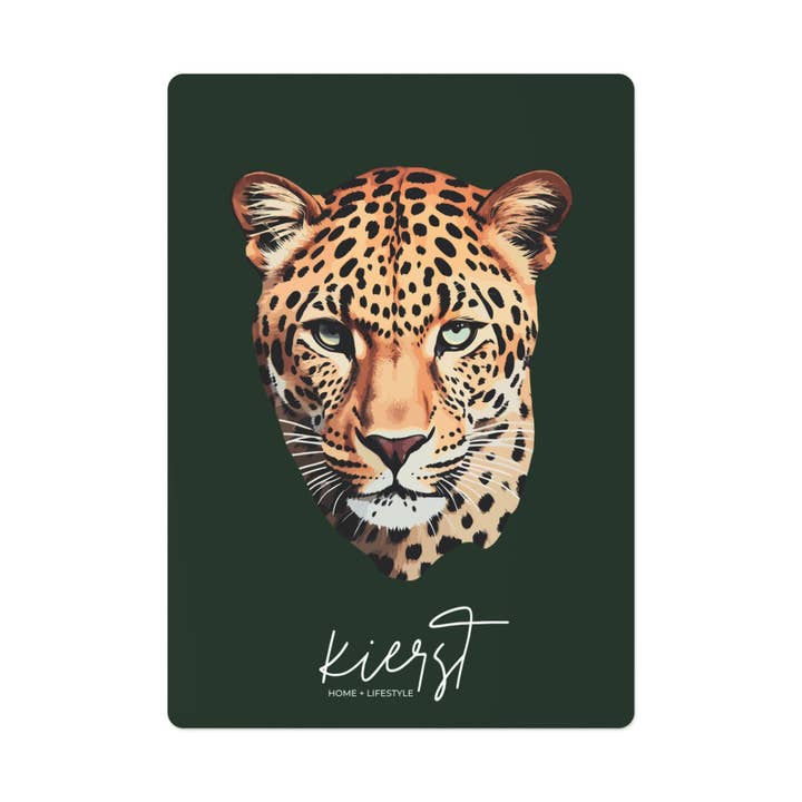kierst Signature Midnight Pine Poker Playing Cards With Leopard Head for wholesale by kierst