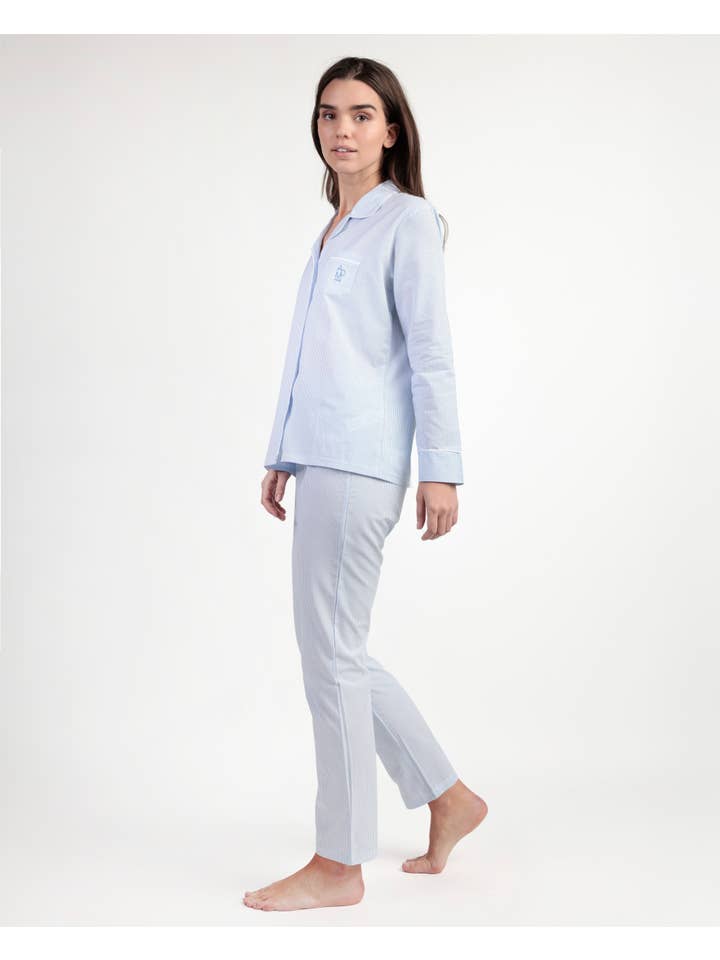 ADMAS - Wholesale Sleepwear set – Women's - Stripes Home Pyjamas with Buttons1