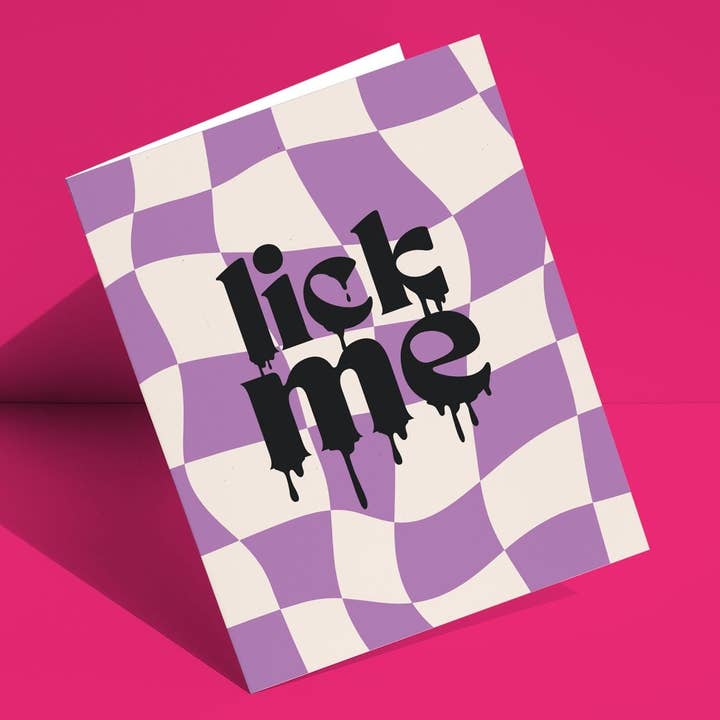 Carte de vœux Saint-Valentin adulte anniversaire d'amour Lèche-moi pour la vente par Ninalem's Party