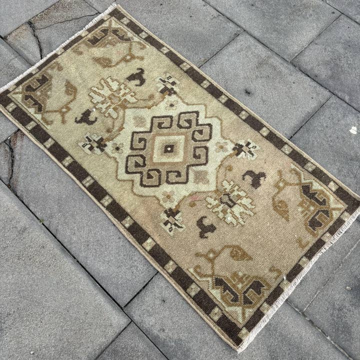 The Loom Wholesale - Wholesale Door Mat - Small Turkish Oushak Vintage Rug Handmade Door Mat1