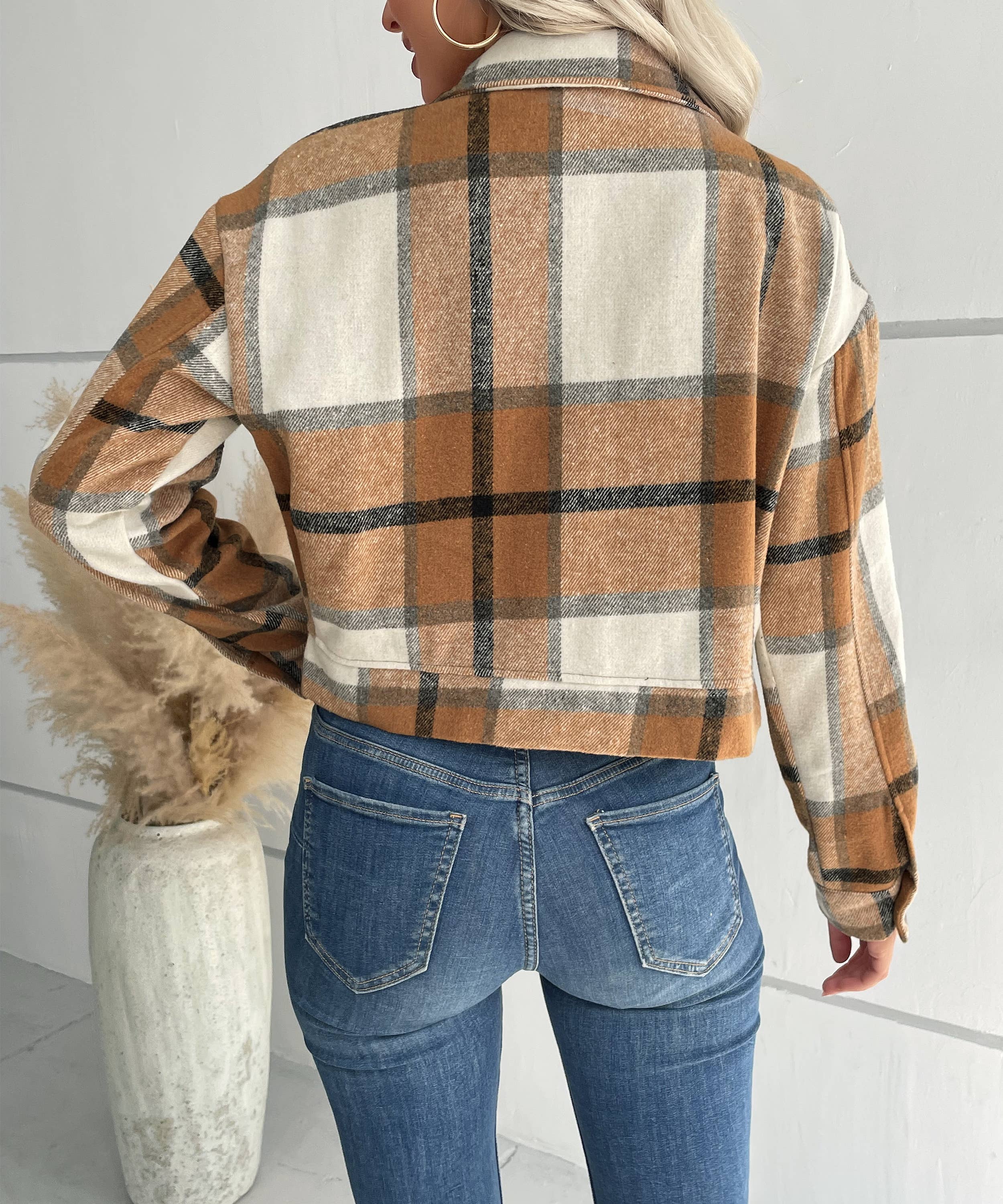 Masyal – wholesale Shirt Jacket/Shacket - Women’s – Women's autumn and winter  plaid long-sleeved shirt jacket1