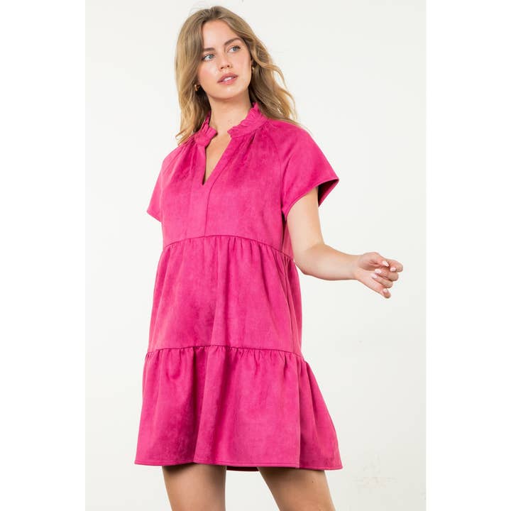 ROSA Vestido Midi de Manga Curta Camurça para venda a revendedores na Faire