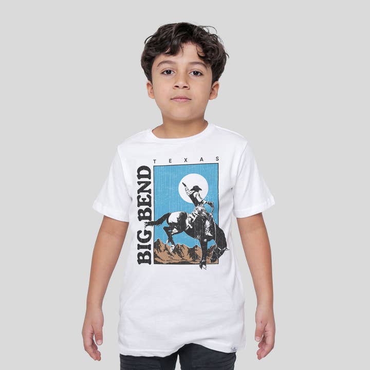 Kid Dangerous - Wholesale Screen Printed T-Shirt - Kids - Kids Big Bend T-Shirt Western Graphic Tee White1