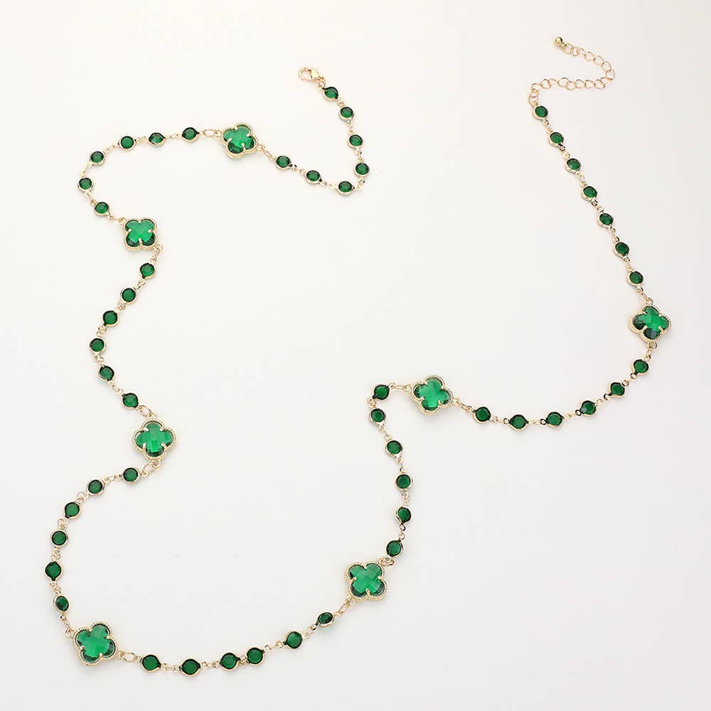 Sensibling Corp. - Wholesale Pendant/Charm Necklace - Quatrefoil Station Long Necklace0