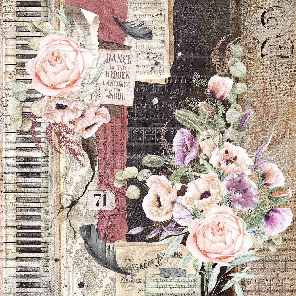 Ecstasy Crafts Distributing - Wholesale Scrapbook - Ciao Bella Cygne Noir Paper Pad 12x12 12/Pkg34