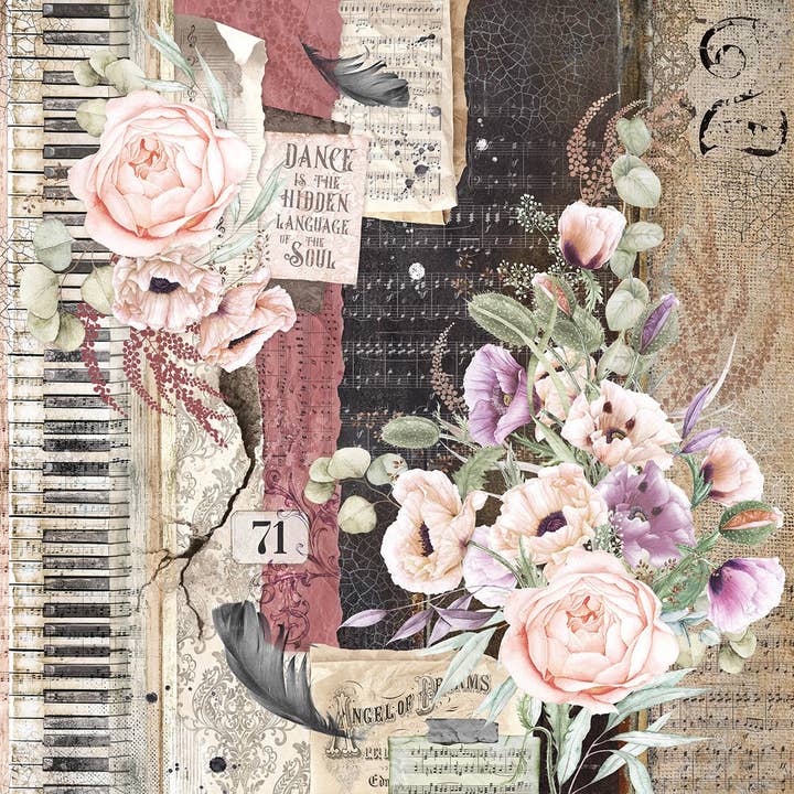 Ecstasy Crafts Distributing - Wholesale Scrapbook - Ciao Bella Cygne Noir Paper Pad 12x12 12/Pkg34