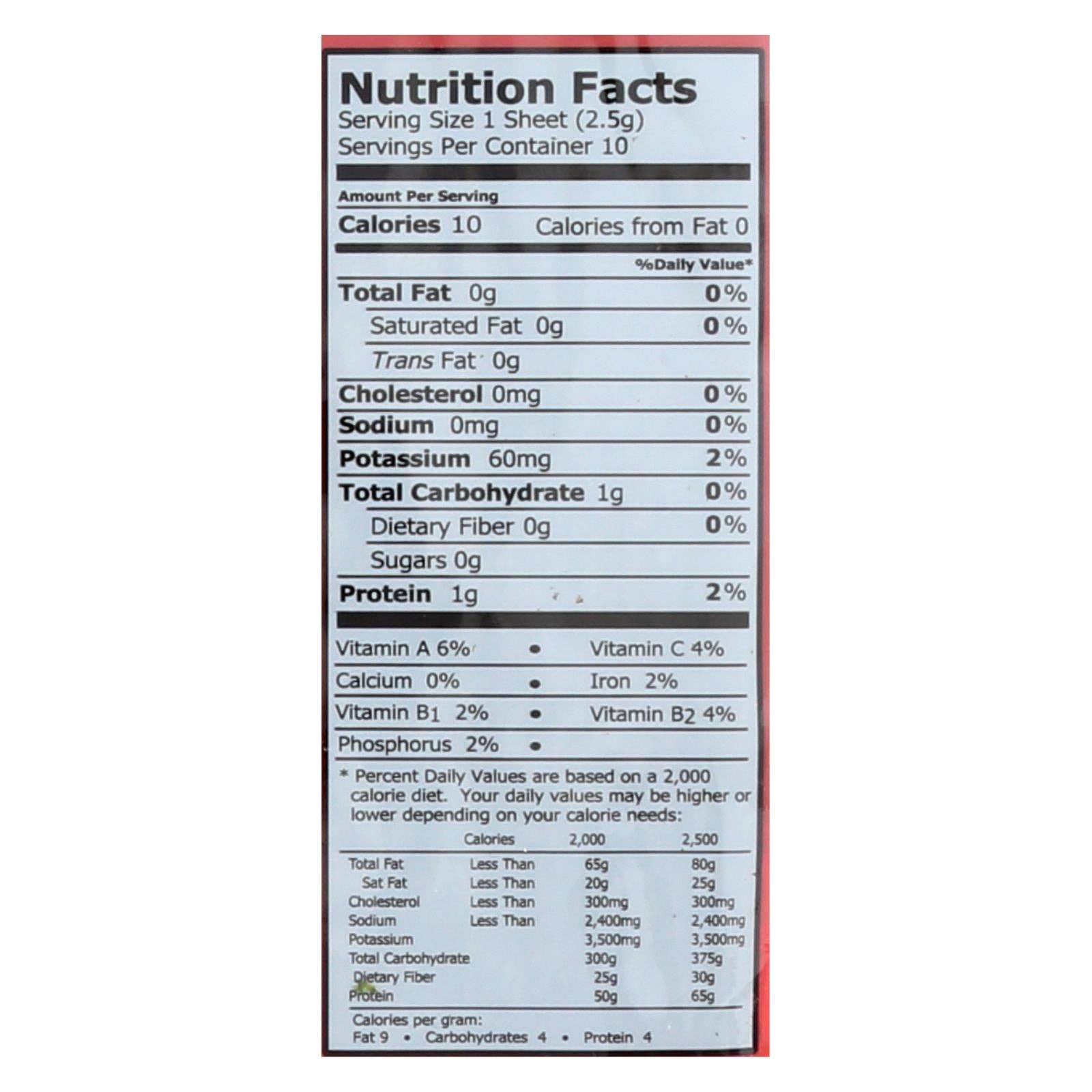 Ware Spark - Wholesale Dried/Dehydrated Vegetables - Emerald Cove Organic Pacific Sushi Nori - Toasted - Silver Grade - 10 Sheets - Case Of 61