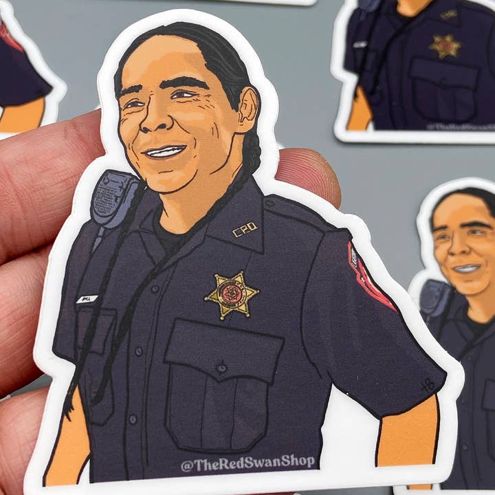 The Red Swan Shop – Engroshandel Klistermærke – Vinylmærkat -Reservation Hunde - Officer Big Hill2