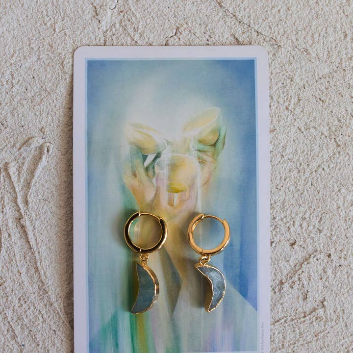 Bohemian and Bouj - Wholesale Huggie Earrings - The Moon Huggies | 18k Gold-Plated6