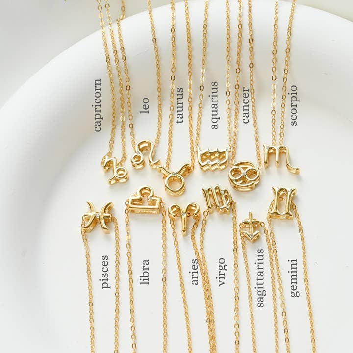 Silver Zodiac Necklace - 925 Silver Dainty Zodiac Pendant for wholesale by Blueyejewelry