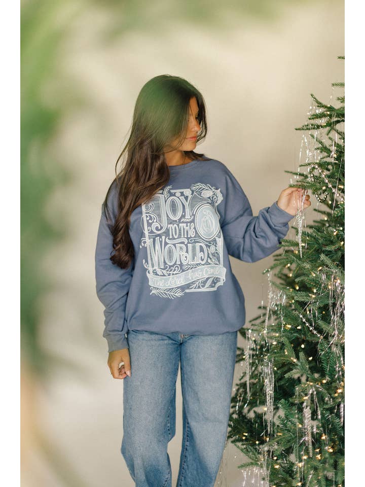 Whitney | Chaudoin Creations - Wholesale Graphic sweatshirt – Women’s - Joy To The World Graphic Sweatshirt2
