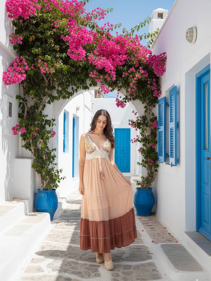 KJOLE AZAHARA ROSA OG GRANAT for engroshandel hos Lula Natura