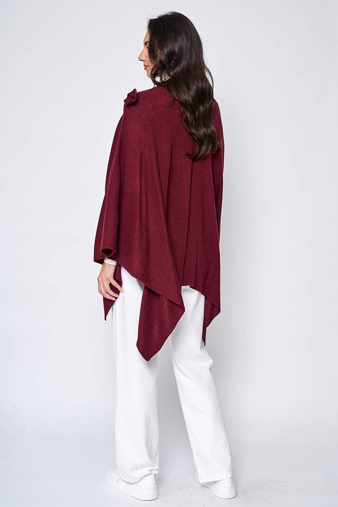 Hana - Venta al por mayor Poncho - Mujer - Ruana sólida con correa para el hombro23