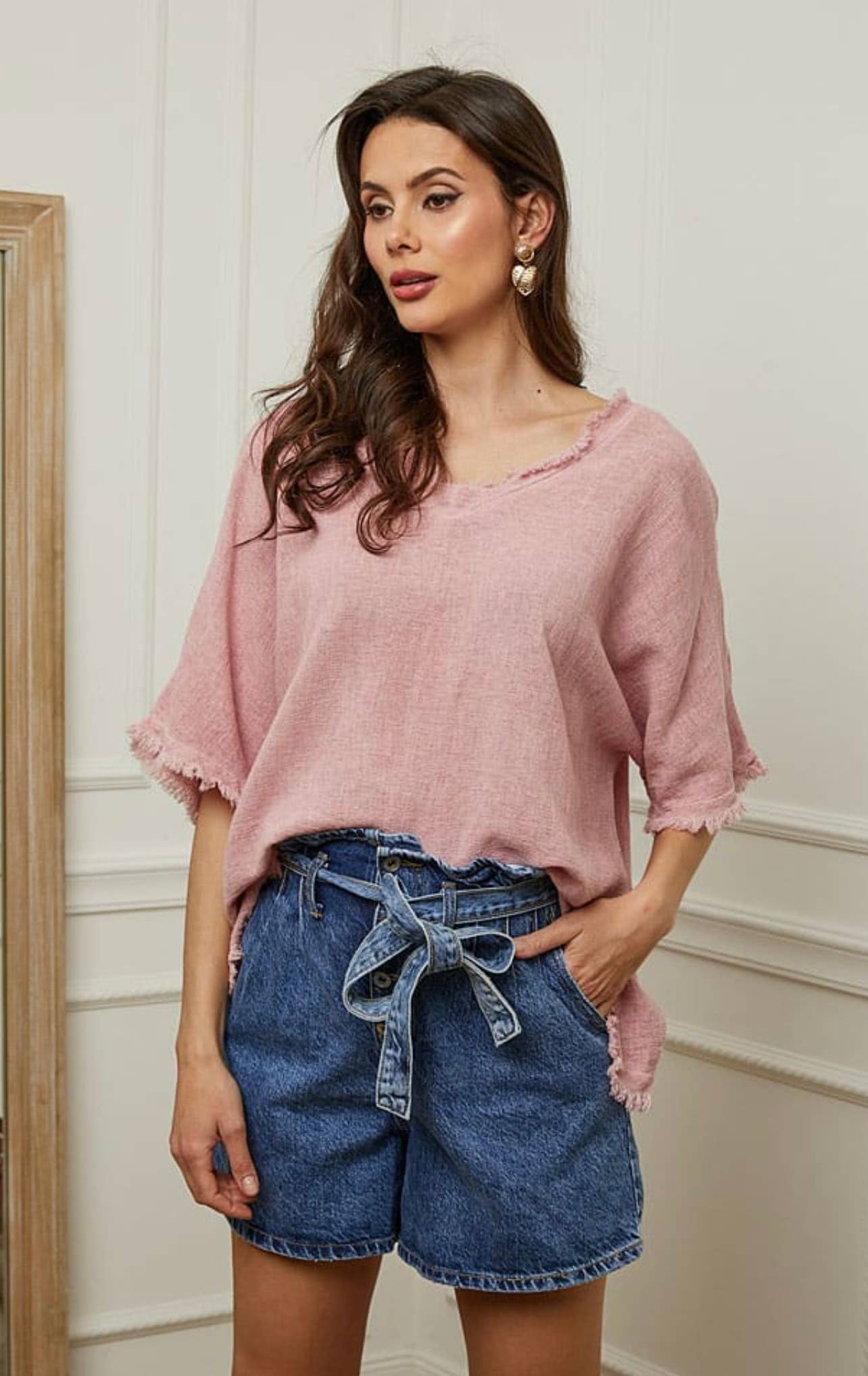 LÉA & LUC - Wholesale Blouse – Women’s - Plain blouse in 50% Linen and 50% Cotton REF. 982816