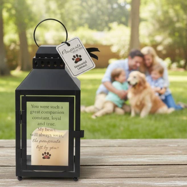 The Grandparent Gift Co. Inc. - Wholesale Lantern - Pawprints Left By You Memorial Pet Loss  Lantern 60681