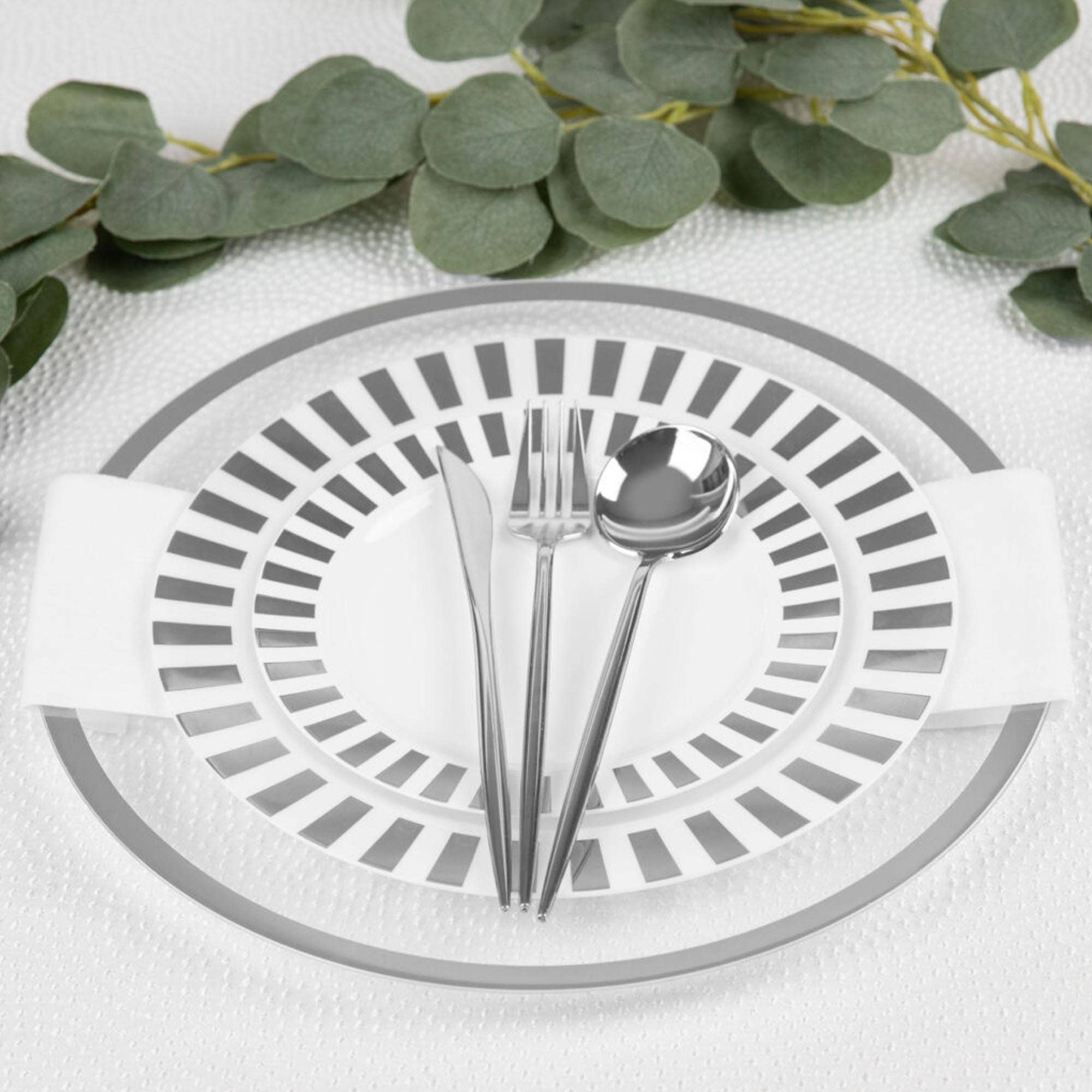 EcoQuality - Vente Assiette à salade - Assiette à salade blanche jetable en plastique de 7 po1