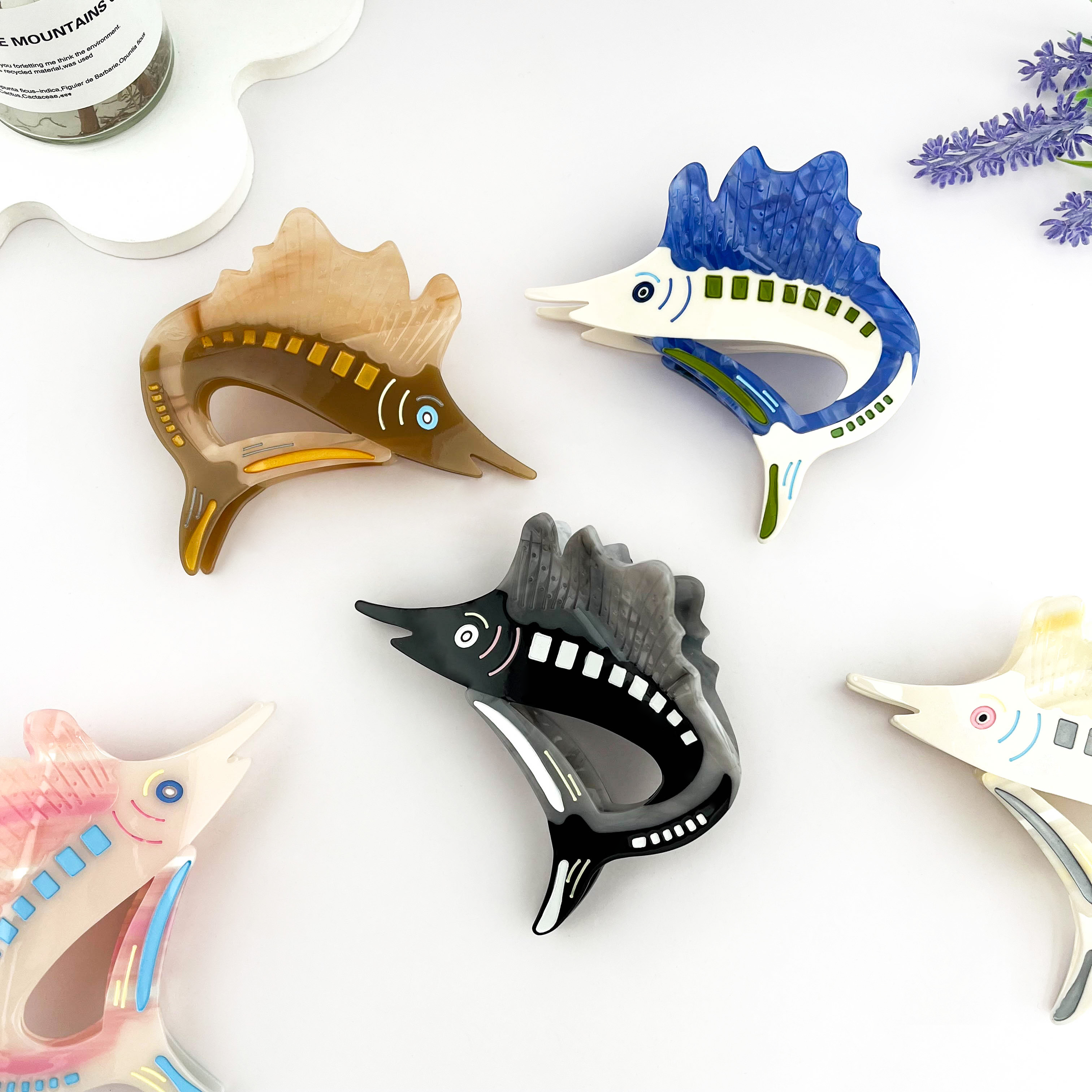 mildstyles - Wholesale Hair Clip - Women's - Jumping Garfish Acetate Hair Claw Clip, Marlin Hair Clip4